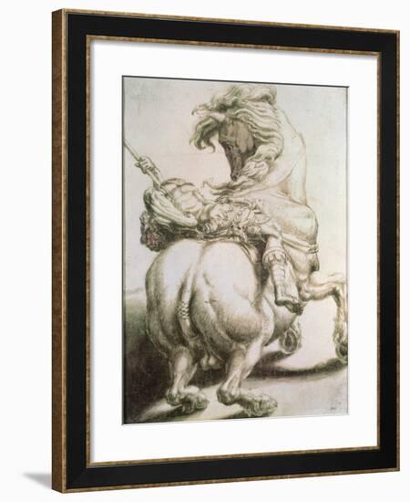 Rider Pierced by a Spear, 16th Century-Francesco Salviati-Framed Giclee Print