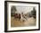 Riders and Coaches on Bois De Boulogne Avenue in Paris with the Arc De Triomphe in the Background-Georges Stein-Framed Giclee Print