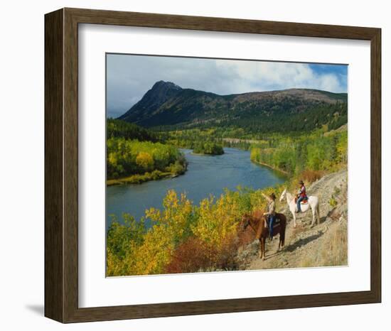 Riders Chilko River Canada-null-Framed Art Print