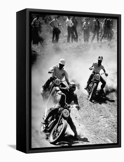 Riders Enjoying Motorcycle Racing-Loomis Dean-Framed Premier Image Canvas