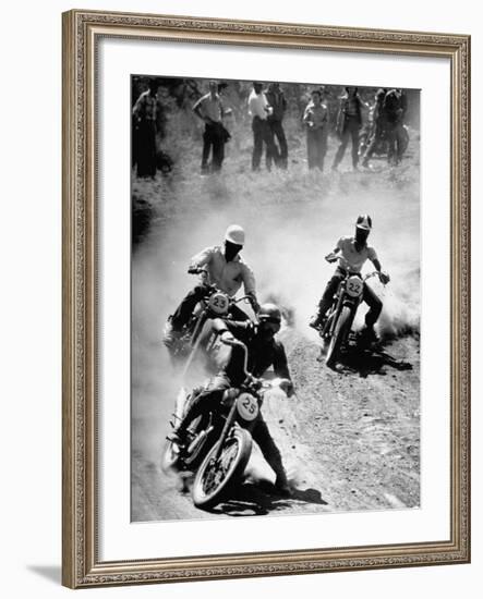 Riders Enjoying Motorcycle Racing-Loomis Dean-Framed Photographic Print