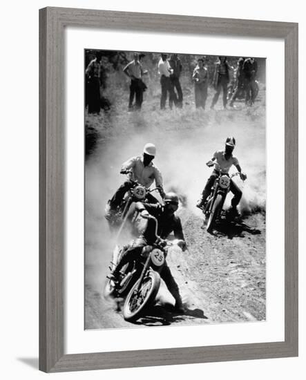 Riders Enjoying Motorcycle Racing-Loomis Dean-Framed Photographic Print