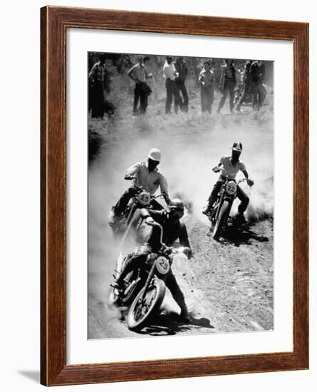 Riders Enjoying Motorcycle Racing-Loomis Dean-Framed Photographic Print