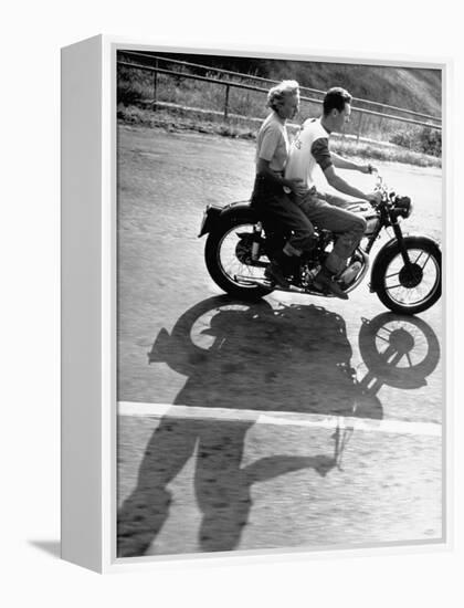 Riders Enjoying Motorcycle Riding Double-Loomis Dean-Framed Premier Image Canvas