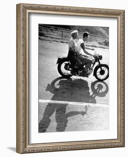 Riders Enjoying Motorcycle Riding Double-Loomis Dean-Framed Photographic Print