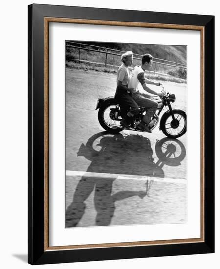 Riders Enjoying Motorcycle Riding Double-Loomis Dean-Framed Photographic Print