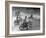 Riders Enjoying Motorcycle Riding, with One Taking a Spill-Loomis Dean-Framed Photographic Print