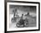 Riders Enjoying Motorcycle Riding, with One Taking a Spill-Loomis Dean-Framed Photographic Print