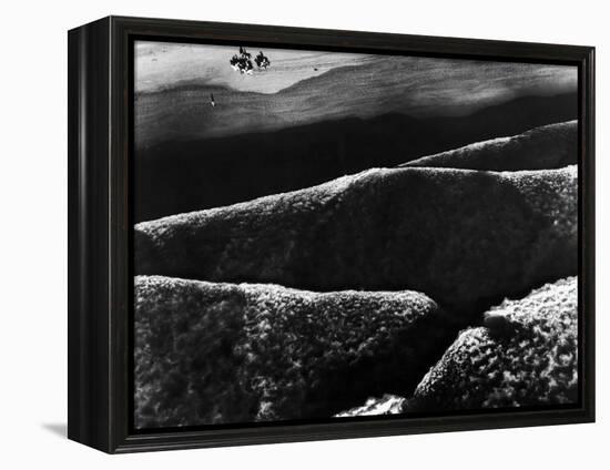 Riders Guiding their Horses Along the Shore as Mountainous Waves of High Tide Roll Shoreward-Margaret Bourke-White-Framed Premier Image Canvas