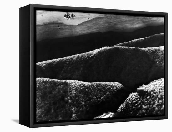 Riders Guiding their Horses Along the Shore as Mountainous Waves of High Tide Roll Shoreward-Margaret Bourke-White-Framed Premier Image Canvas