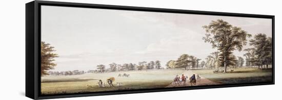 Riders in an Avenue in the Park at Luton, with Figures in a Phaeton and Rustics on the Left-Paul Sandby-Framed Premier Image Canvas