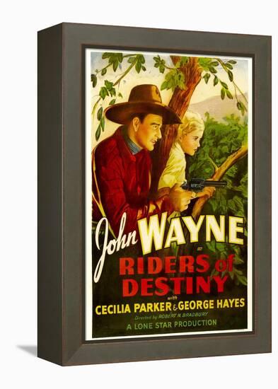 Riders of Destiny, John Wayne, Cecilia Parker, 1933-null-Framed Stretched Canvas