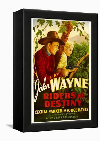 Riders of Destiny, John Wayne, Cecilia Parker, 1933-null-Framed Stretched Canvas