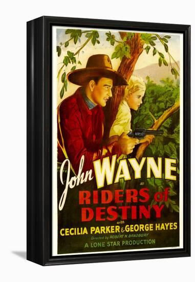 Riders of Destiny, John Wayne, Cecilia Parker, 1933-null-Framed Stretched Canvas