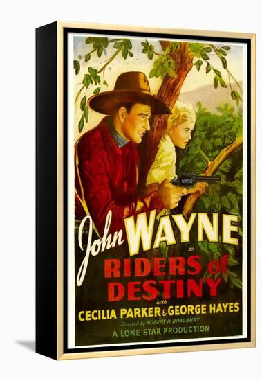 Riders of Destiny, John Wayne, Cecilia Parker, 1933-null-Framed Stretched Canvas