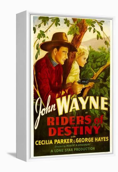 Riders of Destiny, John Wayne, Cecilia Parker, 1933-null-Framed Stretched Canvas