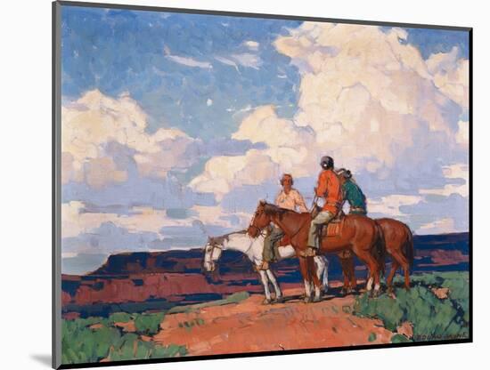 Riders on Horseback (Oil on Canvas)-Edgar Alwin Payne-Mounted Giclee Print