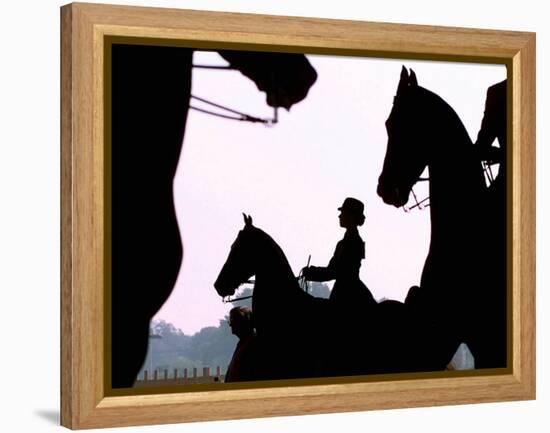 Riders Practice Their Skills-null-Framed Premier Image Canvas