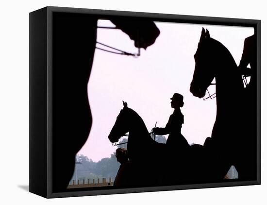 Riders Practice Their Skills-null-Framed Premier Image Canvas