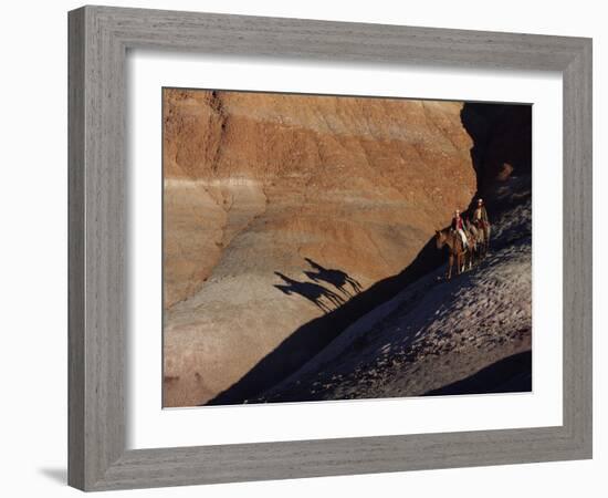 Riders with Shadow Coming down Hill in Painted Desert-Terry Eggers-Framed Photographic Print