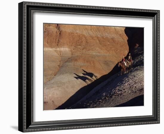 Riders with Shadow Coming down Hill in Painted Desert-Terry Eggers-Framed Photographic Print