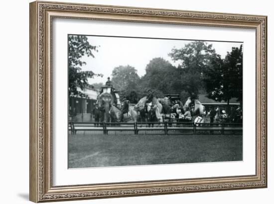 Riding Animals Bedecked for the Peace Day Celebrations, 19th July 1919-Frederick William Bond-Framed Photographic Print