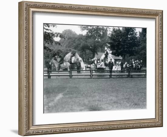 Riding Animals Bedecked for the Peace Day Celebrations, 19th July 1919-Frederick William Bond-Framed Photographic Print