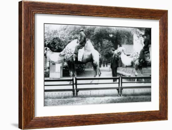 Riding Camels Bedecked for the Peace Day Celebrations, 19th July 1919-Frederick William Bond-Framed Photographic Print