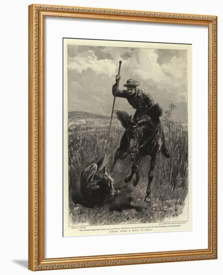 Riding Down a Wolf in India-John Charlton-Framed Giclee Print