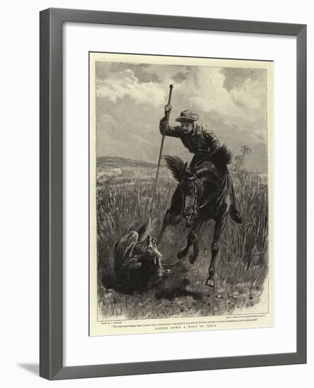 Riding Down a Wolf in India-John Charlton-Framed Giclee Print