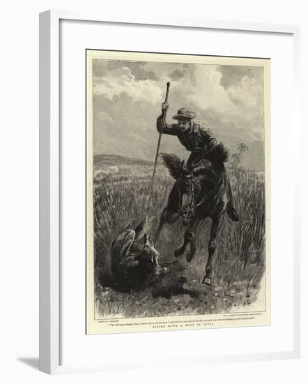 Riding Down a Wolf in India-John Charlton-Framed Giclee Print