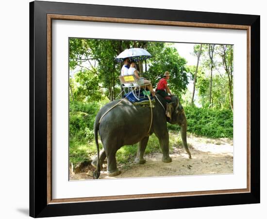 Riding Elephants in the Chalong Highlands, Phuket, Thailand, Southeast Asia, Asia-Nico Tondini-Framed Photographic Print