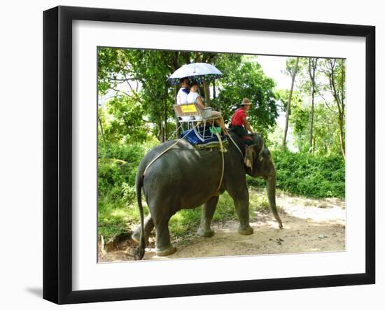 Riding Elephants in the Chalong Highlands, Phuket, Thailand, Southeast Asia, Asia-Nico Tondini-Framed Photographic Print