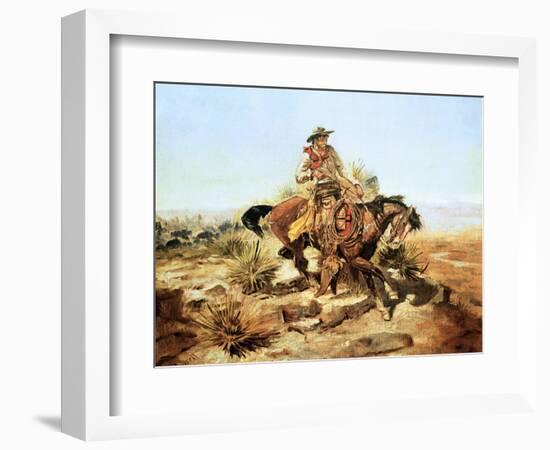 Riding Line-Charles Marion Russell-Framed Art Print