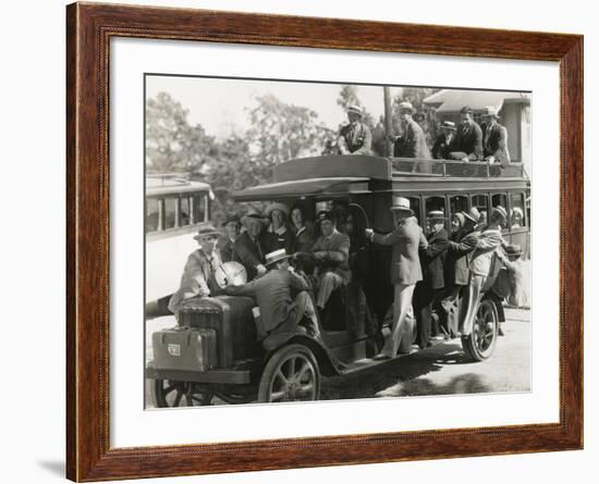 Riding on Doubledecker Bus-null-Framed Photo