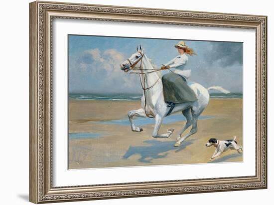 Riding on the Strand-Frank P. Stonelake-Framed Giclee Print