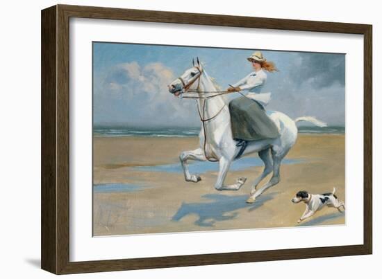 Riding on the Strand-Frank P. Stonelake-Framed Giclee Print