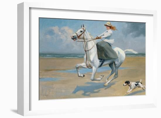 Riding on the Strand-Frank P. Stonelake-Framed Giclee Print