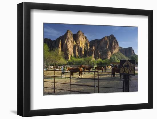 Riding Stable, Horse Ranch, the Bulldogs, Goldfield Mountains, Lower Salt River, Arizona, Usa-Rainer Mirau-Framed Photographic Print