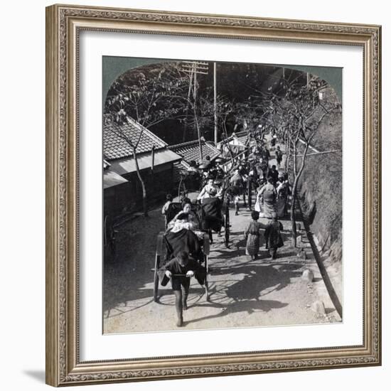 Riding to Daijingu Temple, for Shinto Festival of Worship of the Sun Goddess, Yokohama, Japan, 1904-Underwood & Underwood-Framed Photographic Print