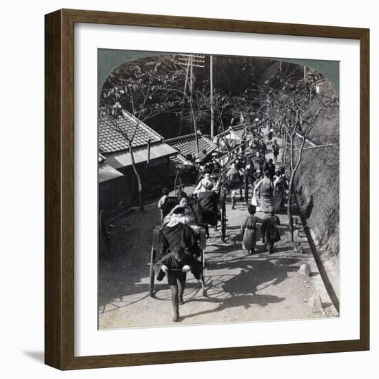 Riding to Daijingu Temple, for Shinto Festival of Worship of the Sun Goddess, Yokohama, Japan, 1904-Underwood & Underwood-Framed Photographic Print