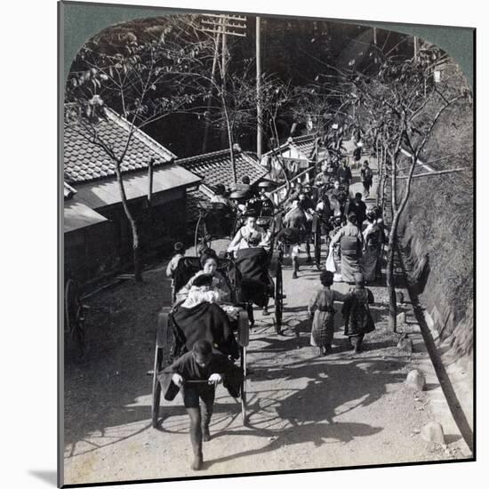 Riding to Daijingu Temple, for Shinto Festival of Worship of the Sun Goddess, Yokohama, Japan, 1904-Underwood & Underwood-Mounted Photographic Print