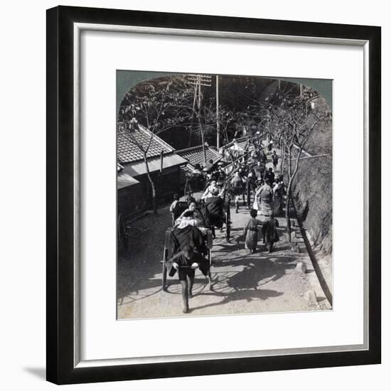 Riding to Daijingu Temple, for Shinto Festival of Worship of the Sun Goddess, Yokohama, Japan, 1904-Underwood & Underwood-Framed Photographic Print