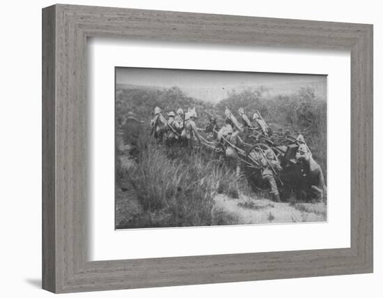 'Rifle Brigade Practising Hill Climbing with Maxim', 1902-Unknown-Framed Photographic Print
