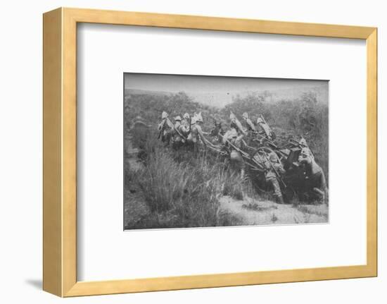 'Rifle Brigade Practising Hill Climbing with Maxim', 1902-Unknown-Framed Photographic Print