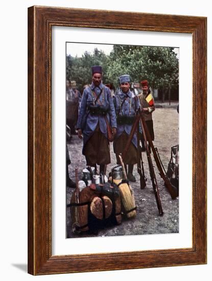 Riflemen from Algeria in a Camp During the Battle of the Marne East of Paris, September 1914-Jules Gervais-Courtellemont-Framed Giclee Print