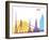 Riga Skyline Pop-paulrommer-Framed Art Print