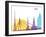 Riga Skyline Pop-paulrommer-Framed Art Print