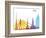 Riga Skyline Pop-paulrommer-Framed Art Print