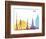 Riga Skyline Pop-paulrommer-Framed Art Print